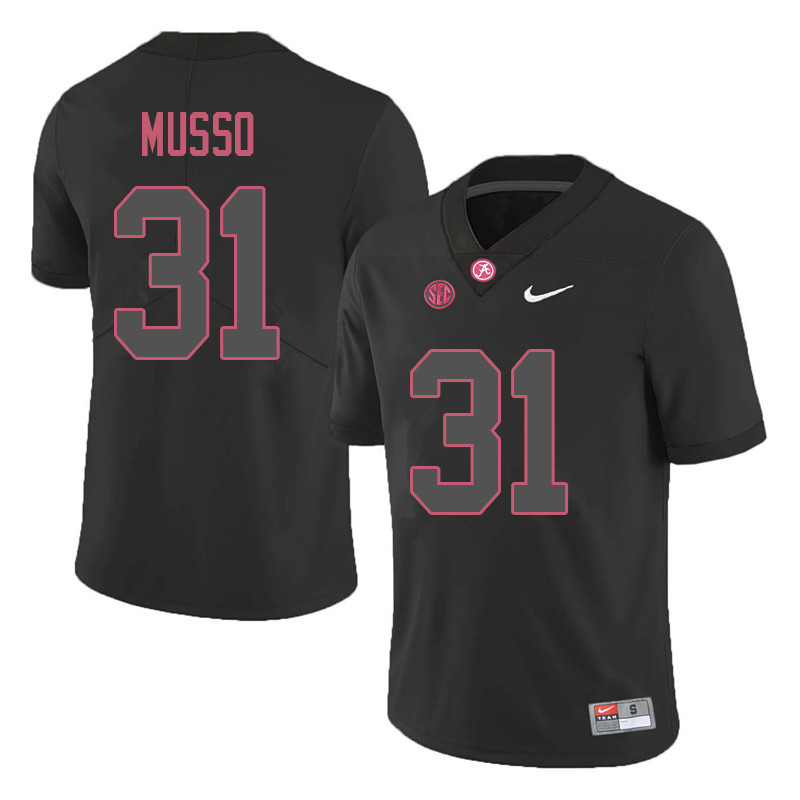 Alabama Crimson Tide Men's Bryce Musso #31 Black NCAA Nike Authentic Stitched 2018 College Football Jersey TI16O77XT